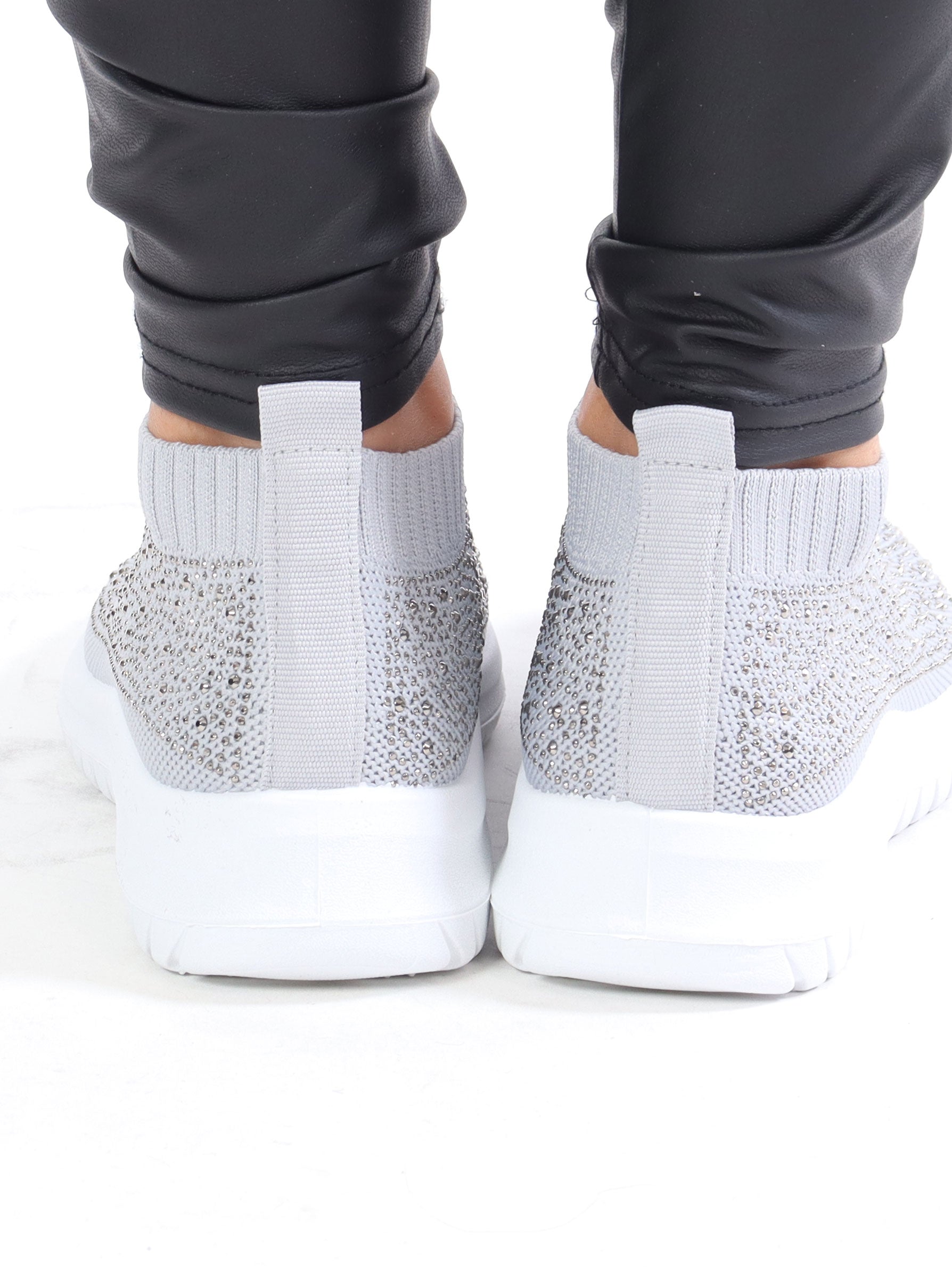 Cirkeline - Sock sneakers med imiterad läst - Black